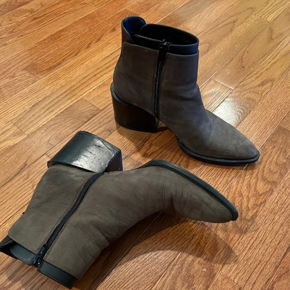 Vince Block Heel Nubuck Ankle Boot - Picture 2 of 3